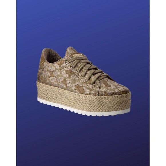 Guess “Miriam” Espadrille Platform Sneaker, BROWN LEOPARD, Women’s Size 9, EUC
